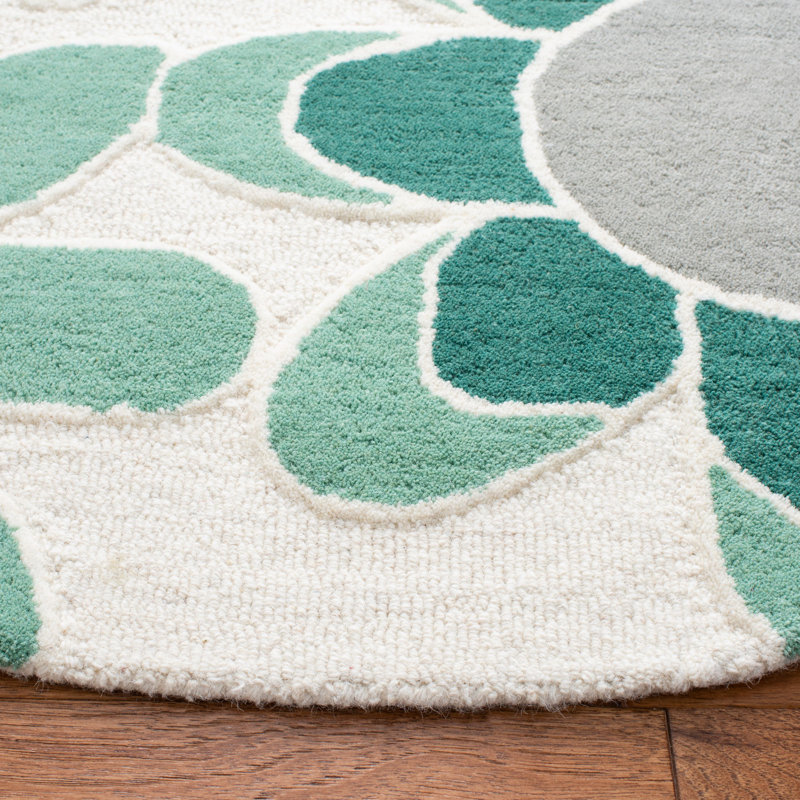 Asdur Hand Tufted Wool And Cotton With Latex Rug, Round 5'