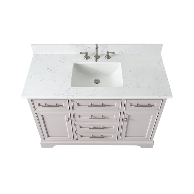 Thompson 48" W Single Vanity, Taupe/Brushed Nickel