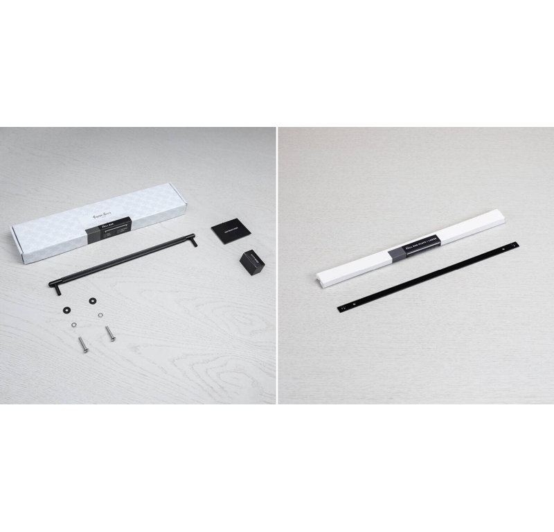 Pull Bar / Plate / Linear, Black, 12 12/16"