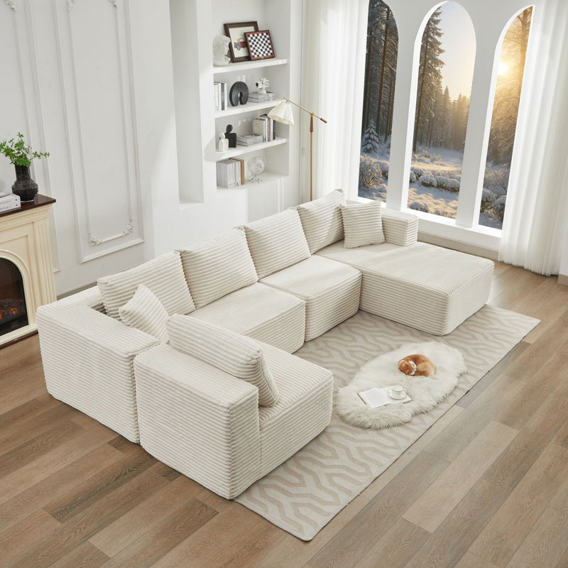 Canapé modulaire polyvalent en velours côtelé pour le confort et le style du salon