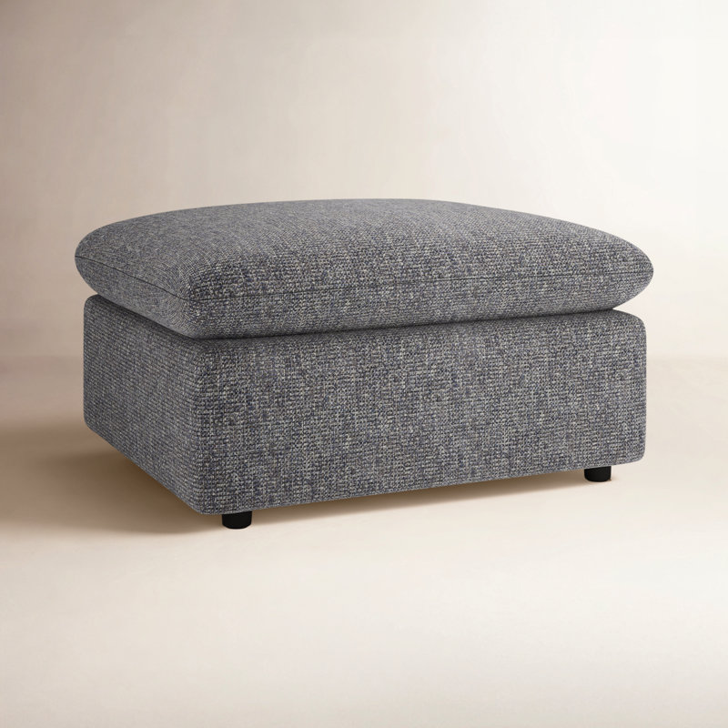 Kallie Upholstered Ottoman, Valet Carbon Tweed