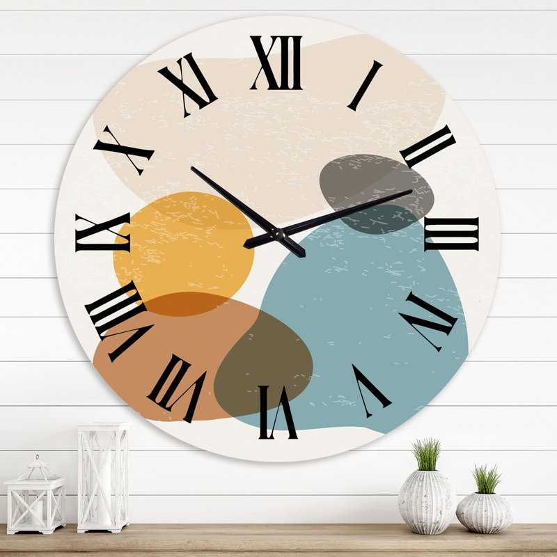 Minimal Elementary Organic and Geometric Compostions XV - Horloge murale moderne, Médium