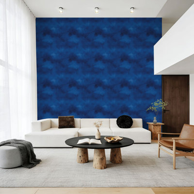 Murale pelez et collez facile à utiliser pour les locataires Bleu foncé aquarelle abstraite Texture subtile dégradés de vinyle imperméable amovible pour porte d'armoire et tablettes de salle de bain