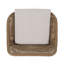Tabouret de bar 29,25 po en osier et fer à dossier bas brun clair avec ensemble beige (ensemble de 2)