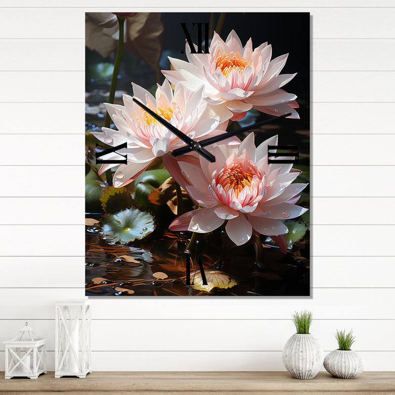 Égypte Lotus Serenity II - horloges murales florales, Petit