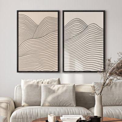 Art mural encadré sur toile, rétro muraux abstraits pour chambre à coucher