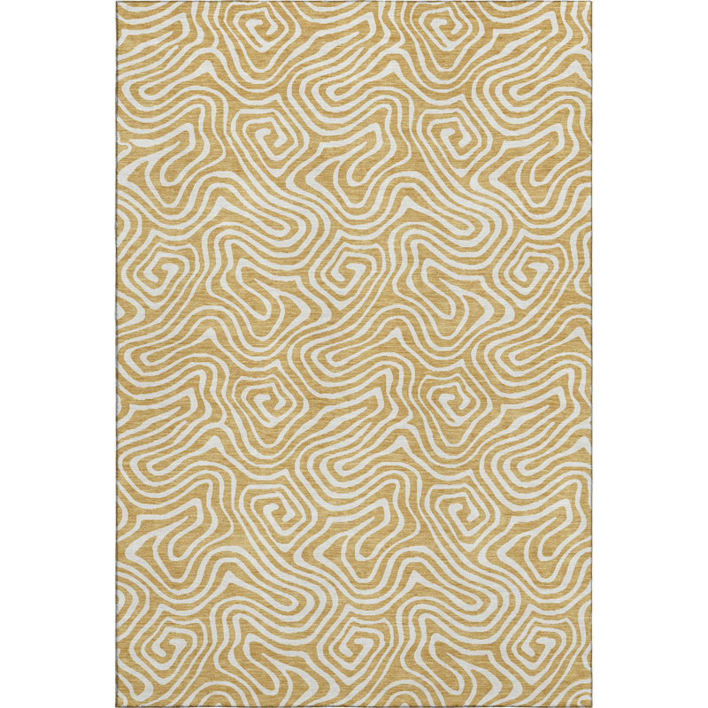 Premium Machine Washable Birchview AMF1030 Swirls Rug, Rectangle 9' x 12'