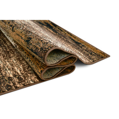 17 Stories Misouk Machine Woven Performance Chocolate Rug & Reviews ...
