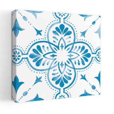 Contemporary Blooming Orchard Tile I With Blue Dots Art