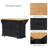56-Inch Kitchen Island With Rubberwood Veneer Folding Panel, Electrical Outlet, 4 Door Shelves, Embossed Vertical Stripe Rolling Kitchen Cart-1893881284