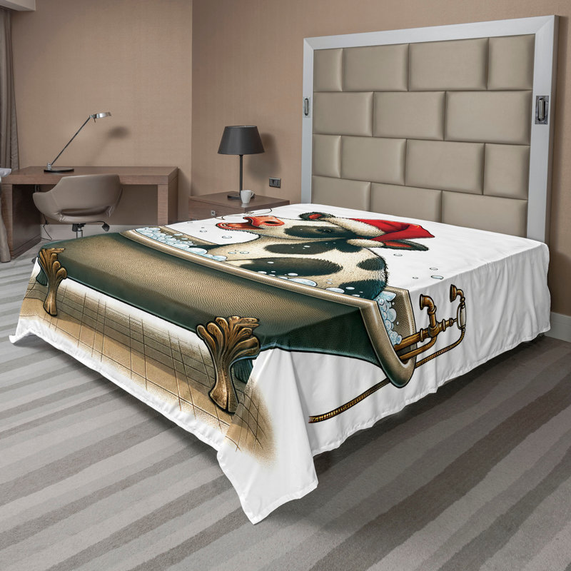 Drap-housse amusant Ambesonne, Drap plat pour très grand lit californien