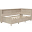 Lit de jour simple en bois avec espace de rangement, 3 tiroirs, blanc antique, solide, sans sommier blanc, bois massif, nécessaire-1846694858