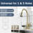 3-In-1 Kitchen Faucet With Press-Type Glass Rinser, Universal For 1 & 3 Holes, High-Arc Pull-Down Sprayer With 3 Function Spray Mode, Brushed Gold Finish-124897616