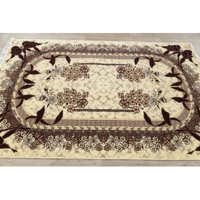 Tapis brun turc floral Borg