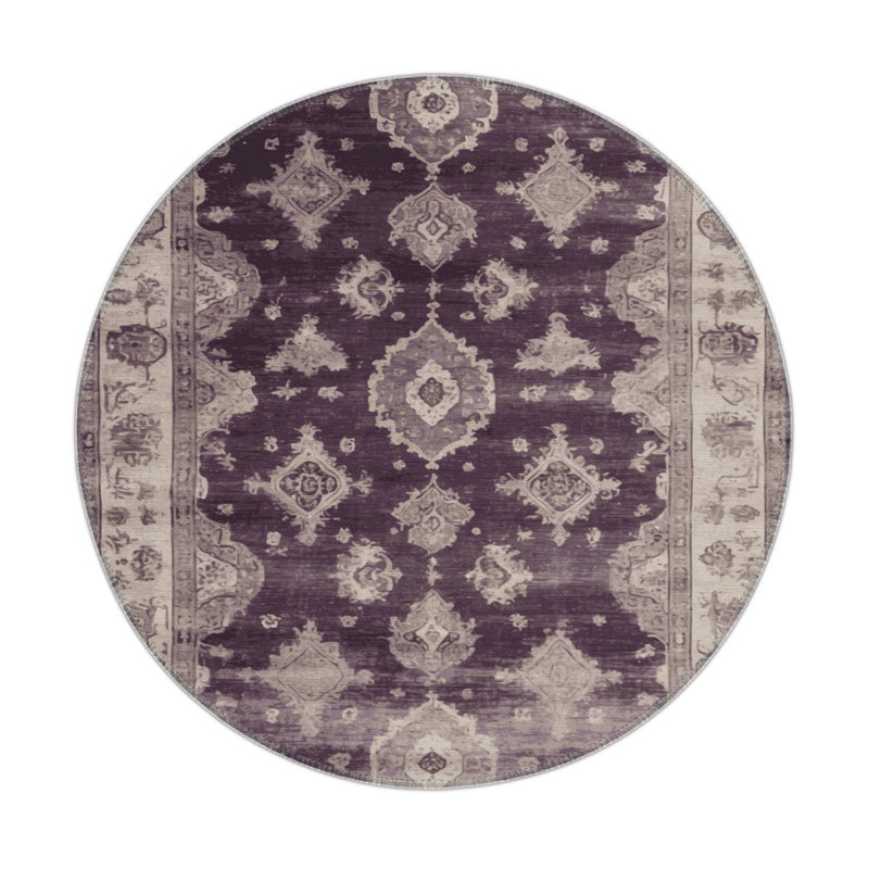 Tapis gris intérieur et extérieur surteint, Rond 5 pi