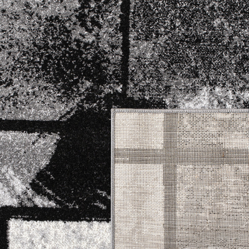 Alaya Flatweave Rug in Black/Grey, Rectangle 80 x 150cm