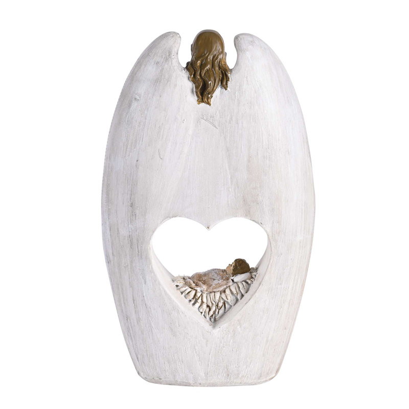 Nativity Holy Family Angel Heart 8.5H