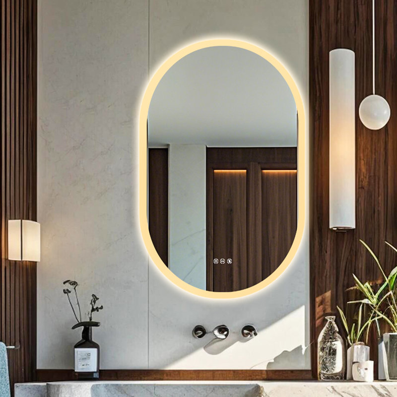 Miroir de salle de bain sans cadre Jaharie, 35,5 po x 24 po