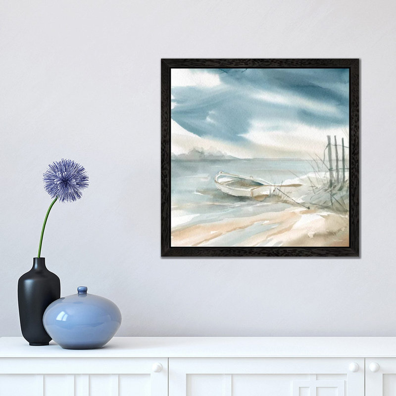 Subtle Mist II by Carol Robinson - Painting on Canvas, Black Framed, 45.72 cm H x 45.72 cm W