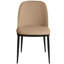 Chaise de salle à manger rembourrée moderne, chaise d'appoint à dossier courbé de style Mid-Century, pieds d'appoint en bois massif de cuisine minimaliste-483751077