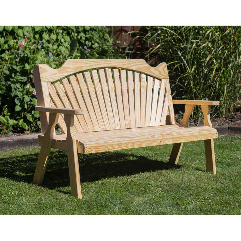 Banc de jardin en bois Fanback, H 41 po x l 64 po x P 28 po