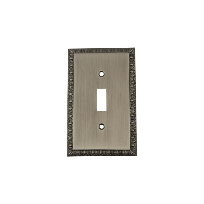 Egg and Dart 1-Gang Toggle Light Switch Wall Plate, Antique Pewter