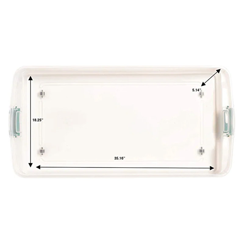 HOMZ 60 Quart Latching Holiday Underbed Storage Container Box (4 Pack)