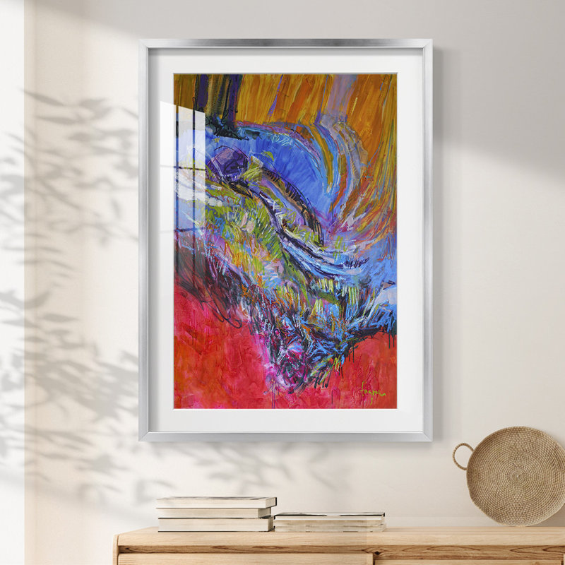 Vibrant Flow II -Framed Print, 28.5" H x 20.5" W, Silver