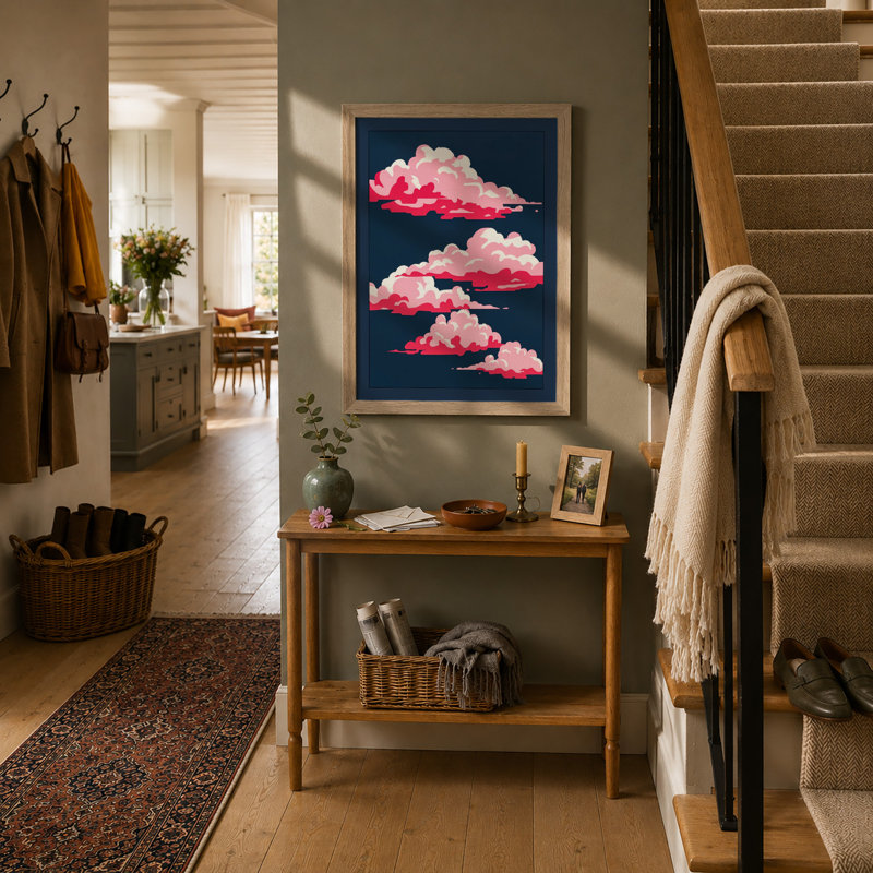Dreaming In Coral Modern - Print, Oak, A3 - 42.0 x 29.7 cm