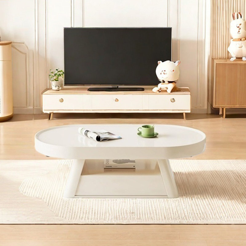 Creamy Coffee Table Storage Chic