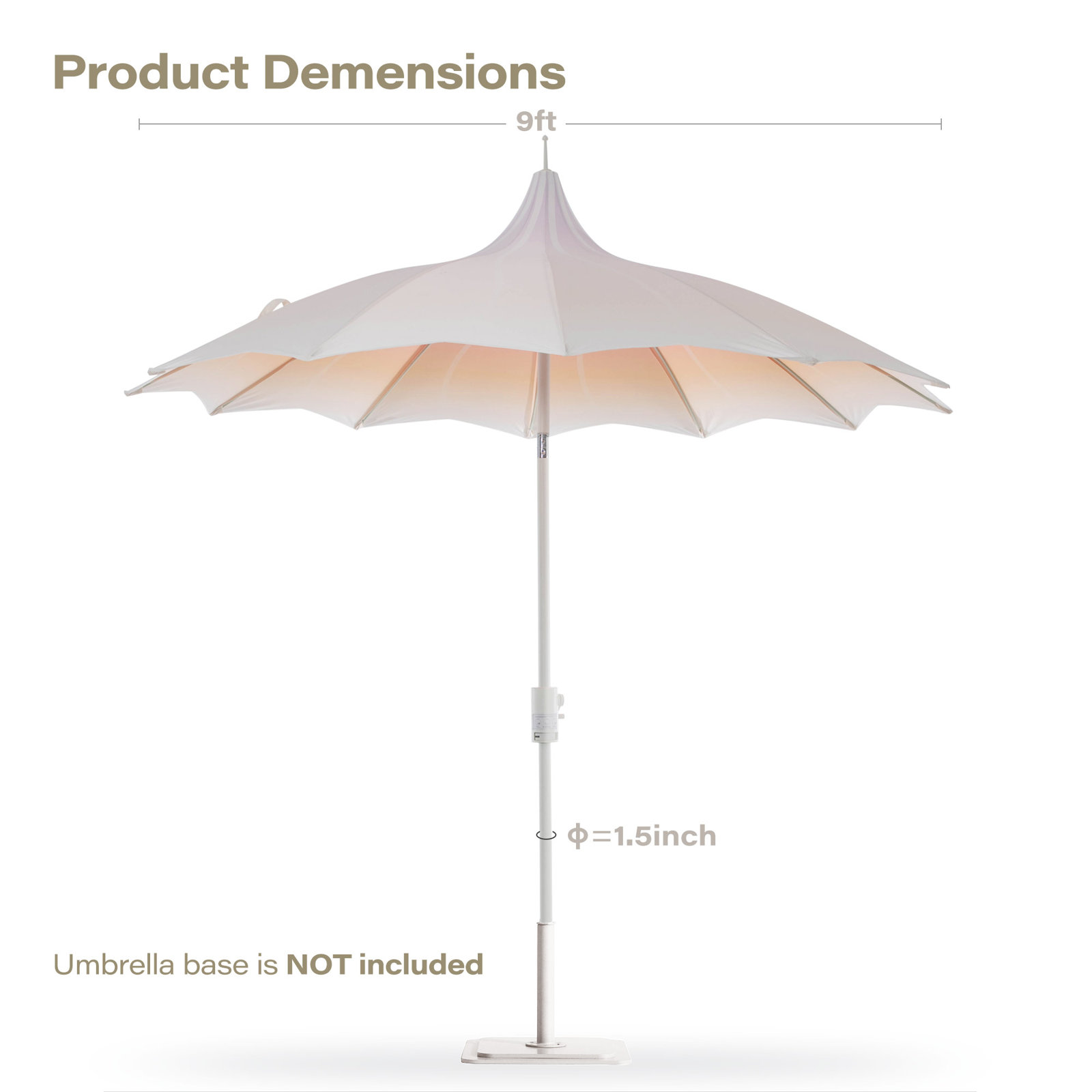 Dannyel 8' Lighted Market Umbrella, Gradient Pink, without LED Light