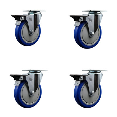 Roulettes de frein pivotantes en poly Posi