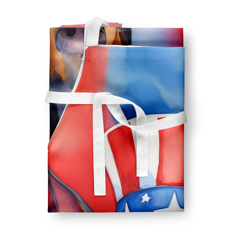 Patriotic American Apron, Black/Brown Doberman Pinscher