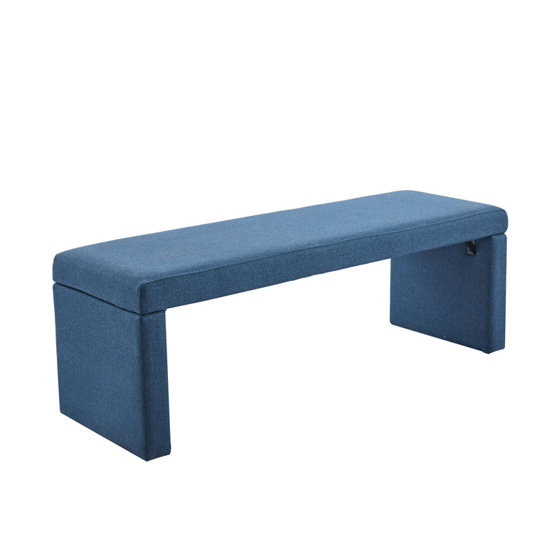 Banc rembourré en tissu Ellayah, Bleu