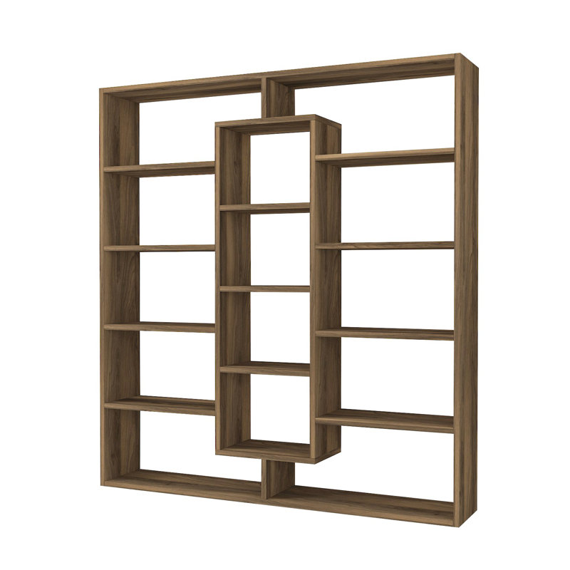 135.7cm H x 125cm W Library Bookcase, Walnut