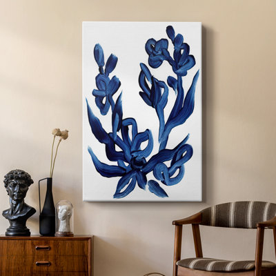 Indigo Brush Blooms I - galerie sur mesure