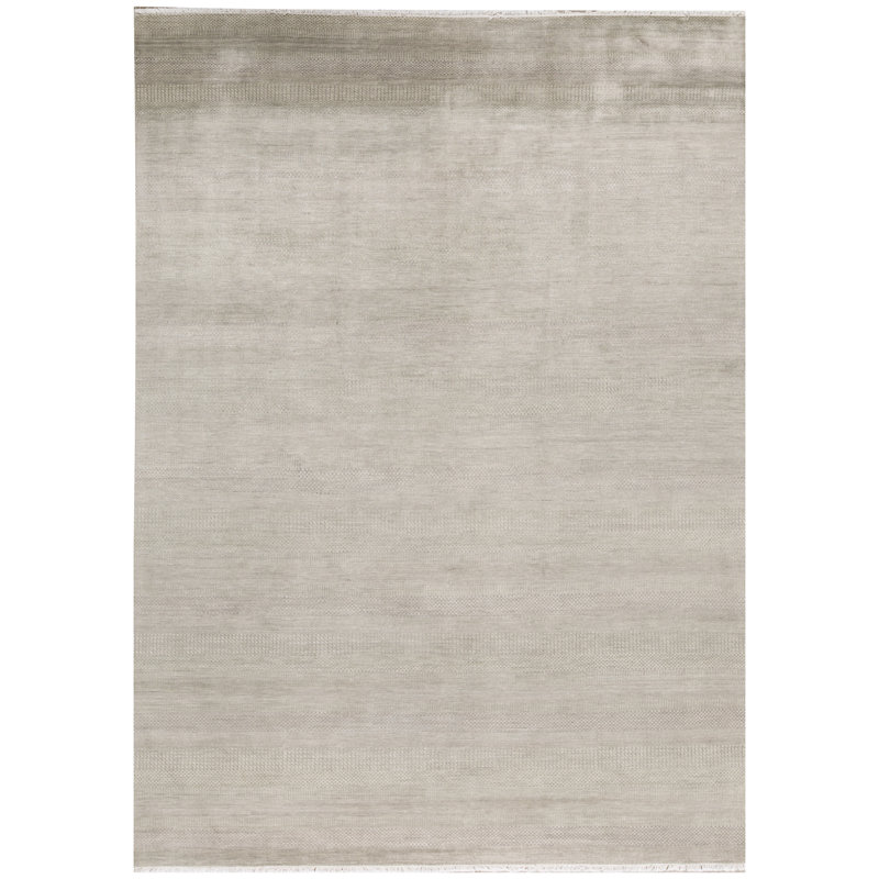 Tapis gris clair noué à la main de haute qualité