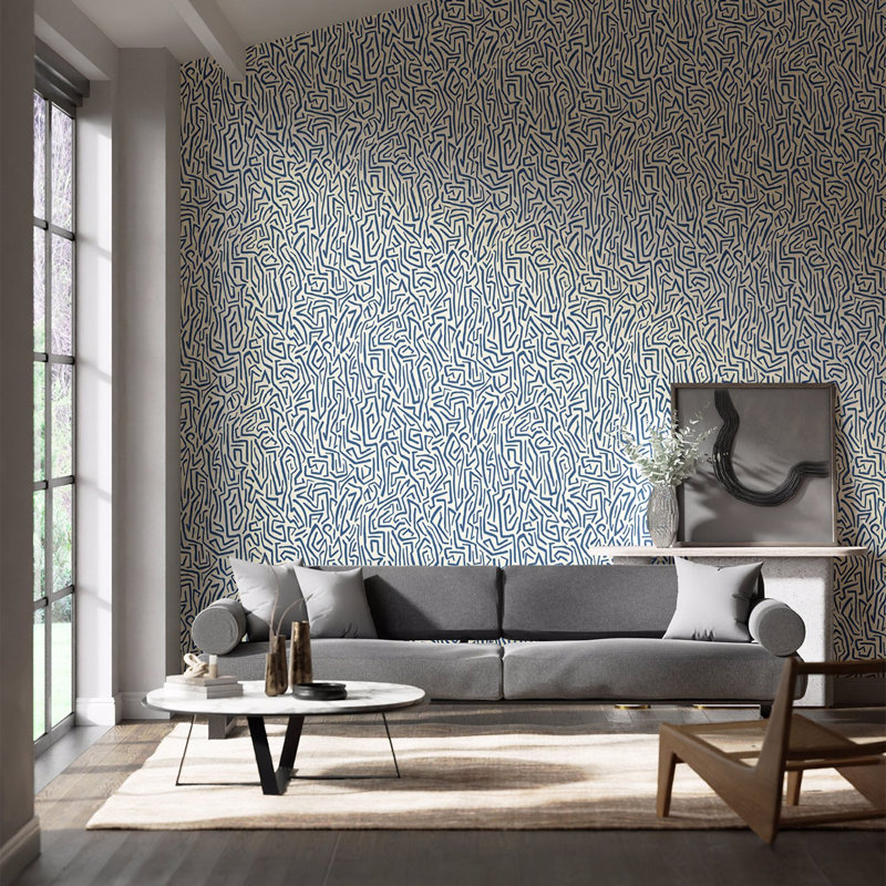 Melodic 10.05m x 68.6cm Wallpaper Roll, Japanese Ink/Origami