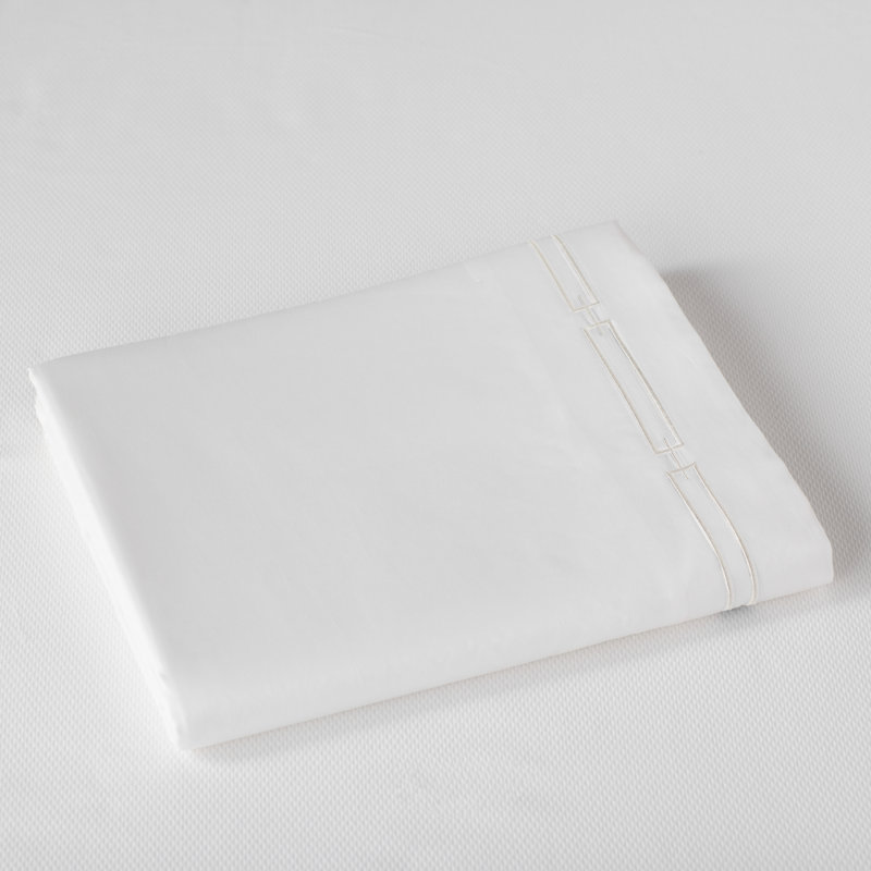 Stanza 420 Thread Count Egyptian-Quality Cotton Flat Sheet, Linen, Queen Flat Sheet