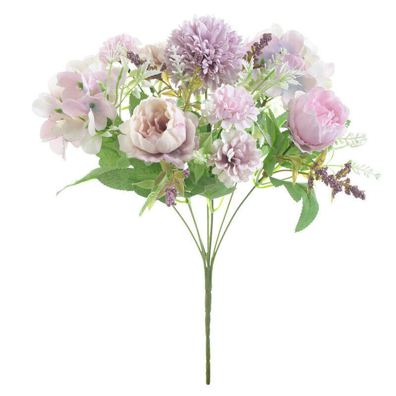Bouquet de pivoines avec fleurs artificielles et pivoines (ensemble de 2), Mauve
