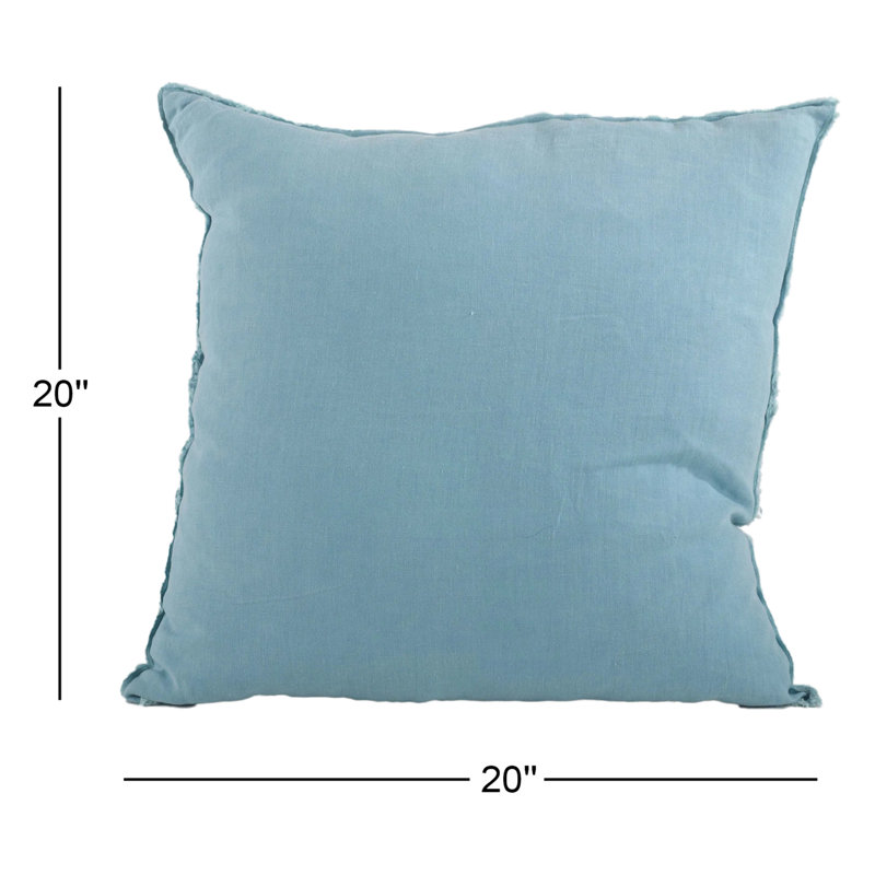Filia Linen Throw Pillow, Ocean Blue