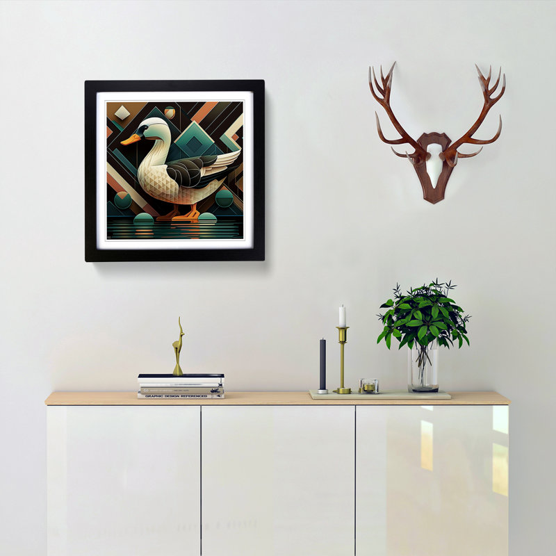Single Picture Frame Print on Wood, Black