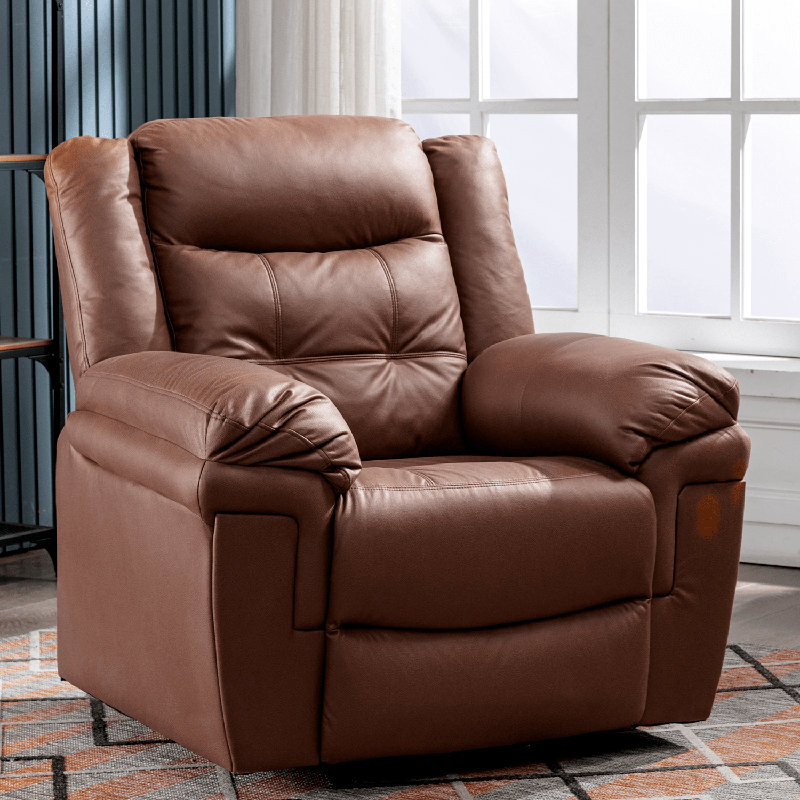 Garit Faux Leather Heated Massage Chair, Brown