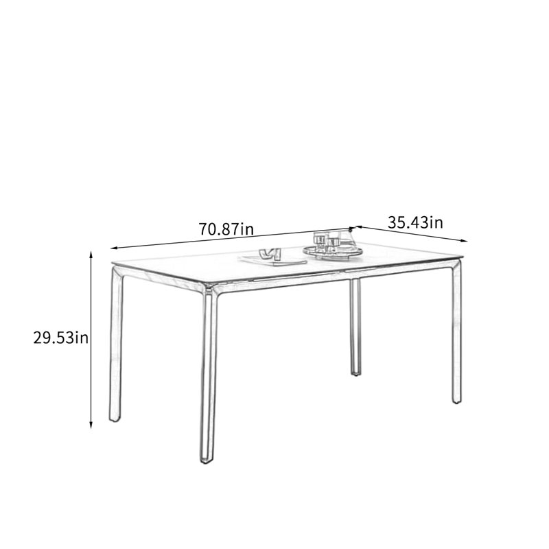 Stylish Dining Table with Strong Features., 29.53"H x 70.87"L x 35.43"W