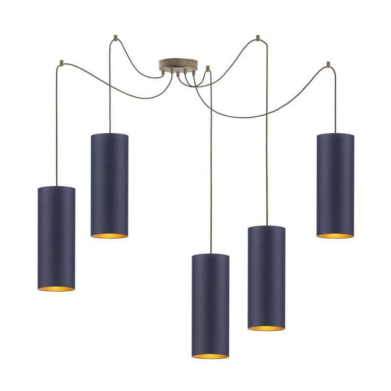 Siegbald 5 - Light Cluster Pendant, Navy, Copper