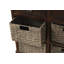 Armoire de rangement rustique avec deux tiroirs et quatre paniers en rotin classique-106542234