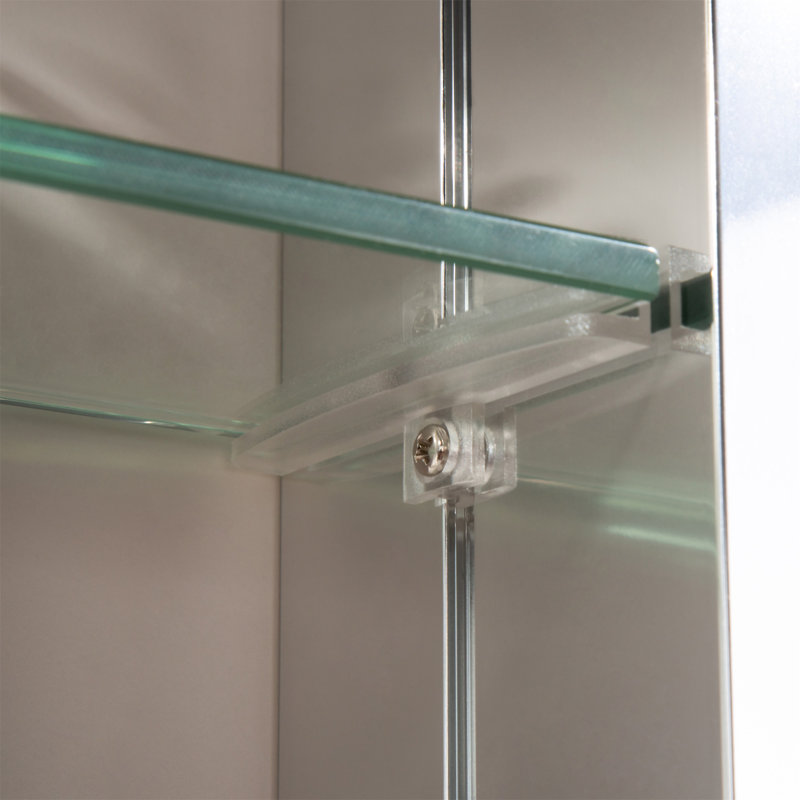 Armoire à pharmacie 20 po x 26 po avec miroir à fixation en surface ou salle de bain encastrée en aluminium