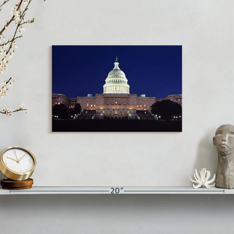 Lilie Nighttime At US Capitol, 8" H x 12" W