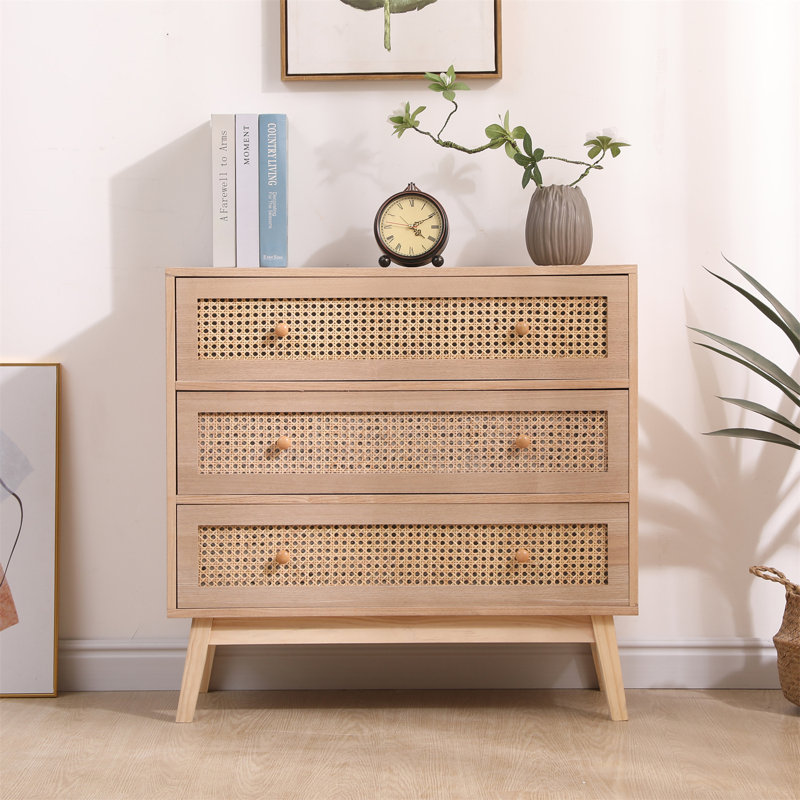 Engemann 80cm W 3 - Drawer Chest of Drawers, Natural
