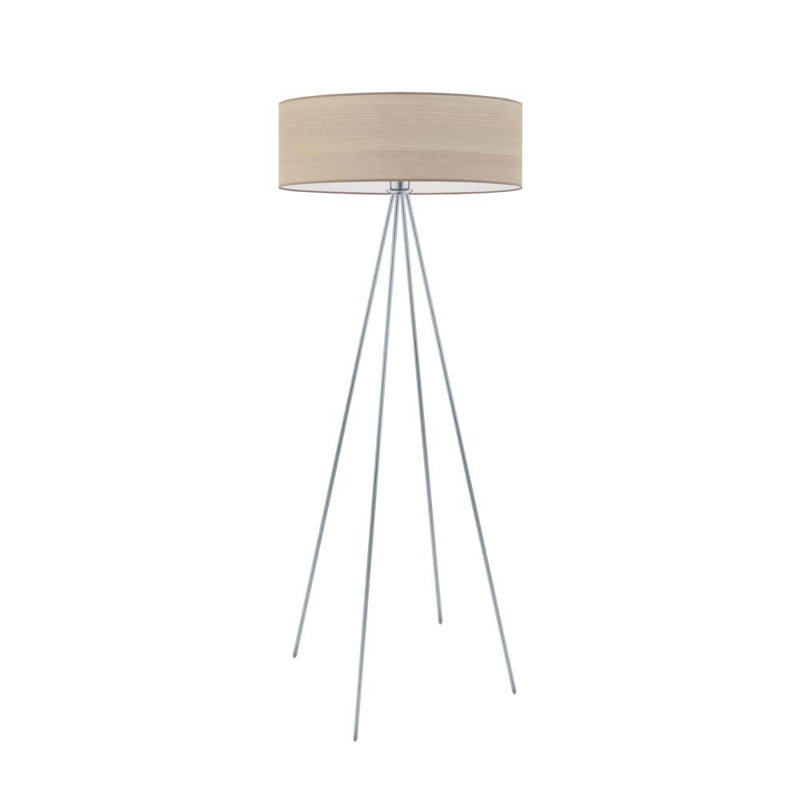 Broderick 157cm Novelty Floor Lamp, Brushed Nickel, Beige